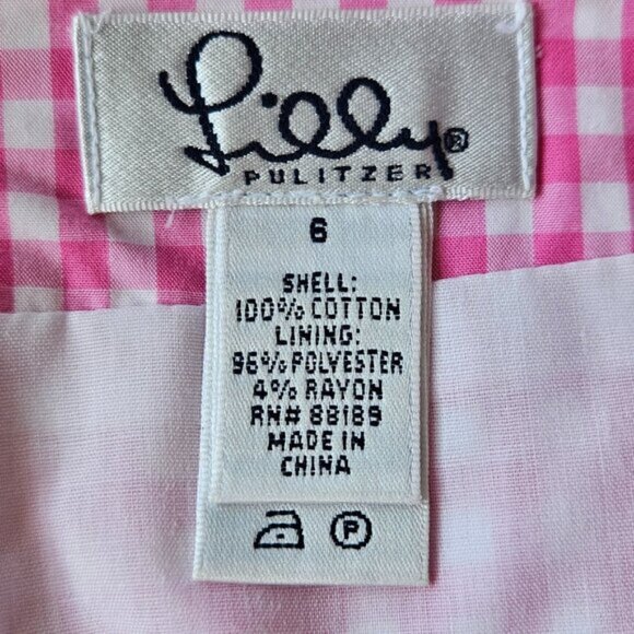 Lilly Pulitzer Pink & White Gingham Skirt - Picture 2 of 7